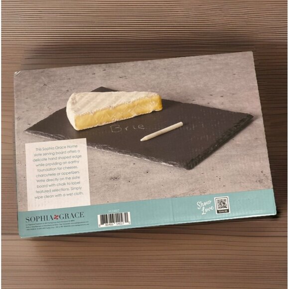 Slate Serving Board With Chalk 12"x8" Sophia Grace Home Cheese Platter - Picture 2 of 5